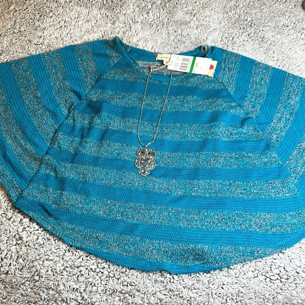 NWT SPEECHLESS Slouchy Sweater Lined w Necklace Boho Top